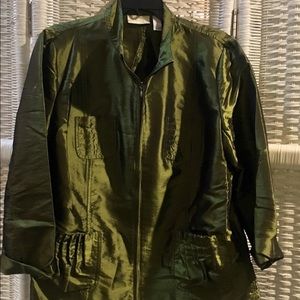 Christmas green silky jacket